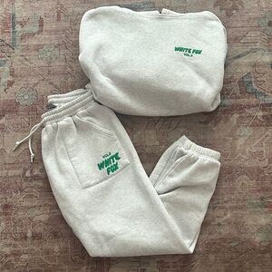 White Fox Boutique Gray Sweatshirt and Joggers Set